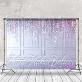 Lofaris Purple Lines Sparkle White Wall Retro Photo Backdrop